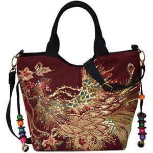 Canavas Shoulder Handbags for Women,Ladies Ethnic Travel Bohemian Bags Tote